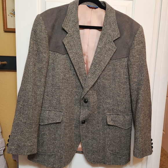 Vintage Men's Pendleton Gray Herringbone Blazer